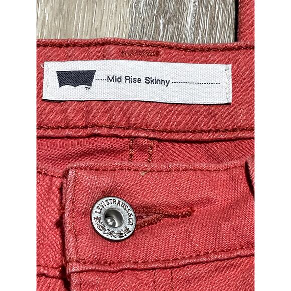 Levi's Jeans Womens 6M‎ Mid Rise Skinny Coral EUC - Picture 3 of 13